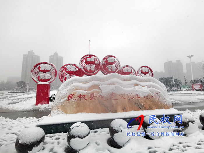 圖說|河南民權(quán)：2020年的第一場(chǎng)雪，太美了吧!