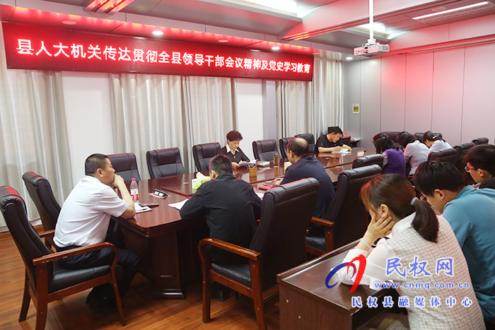 縣人大機關(guān)傳達貫徹全縣領(lǐng)導(dǎo)干部會議精神及開展黨史學習教育集中學習活動