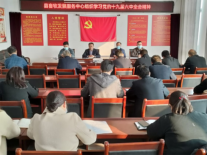 縣畜牧發(fā)展服務中心集中學習黨的十九屆六中全會精神