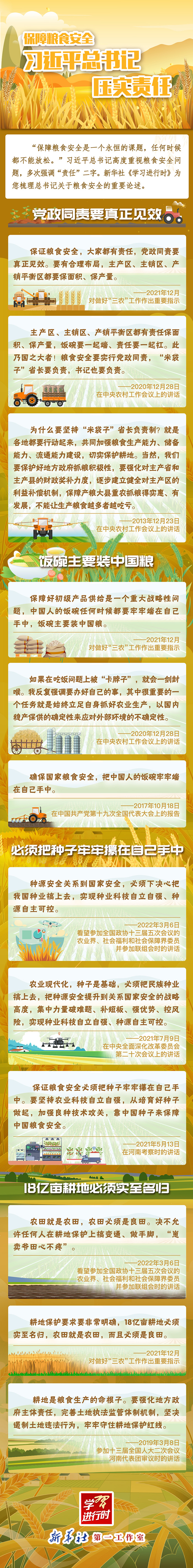 學(xué)習(xí)進(jìn)行時(shí)——大國(guó)“糧”策|保障糧食安全，習(xí)近平總書記壓實(shí)責(zé)任