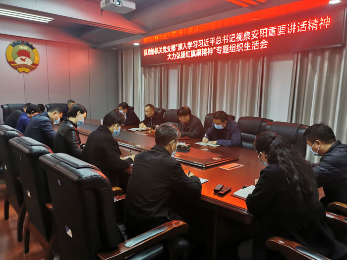縣政協(xié)機(jī)關(guān)黨支部“深入學(xué)習(xí)習(xí)近平總書記視察安陽重要講話精神 大力弘揚(yáng)紅旗渠 精神”專題組織生活會召開
