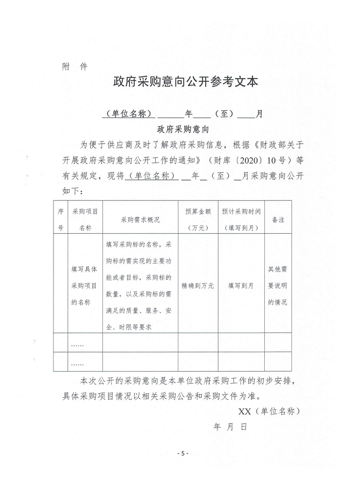 關(guān)于全面實(shí)施政府采購意向公開工作的通知