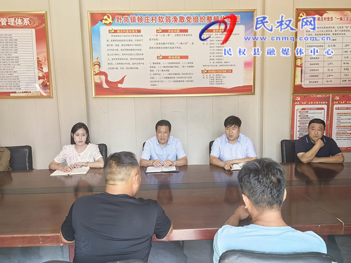 縣委常委、縣委辦公室主任吳杰到野崗鎮(zhèn)頓莊村調(diào)研軟弱渙散村黨組織整頓工作