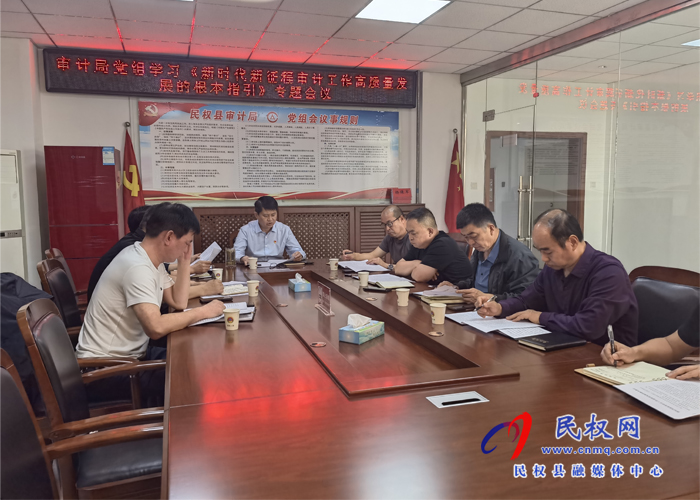 審計局黨組學(xué)習(xí)《新時代新征程審計工作高質(zhì)量發(fā)展的根本指引》專題會議