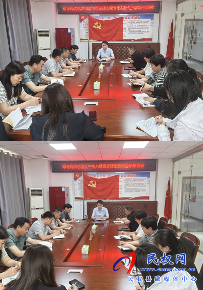 審計局傳達違反中央八項規(guī)定典型案例警示教育會